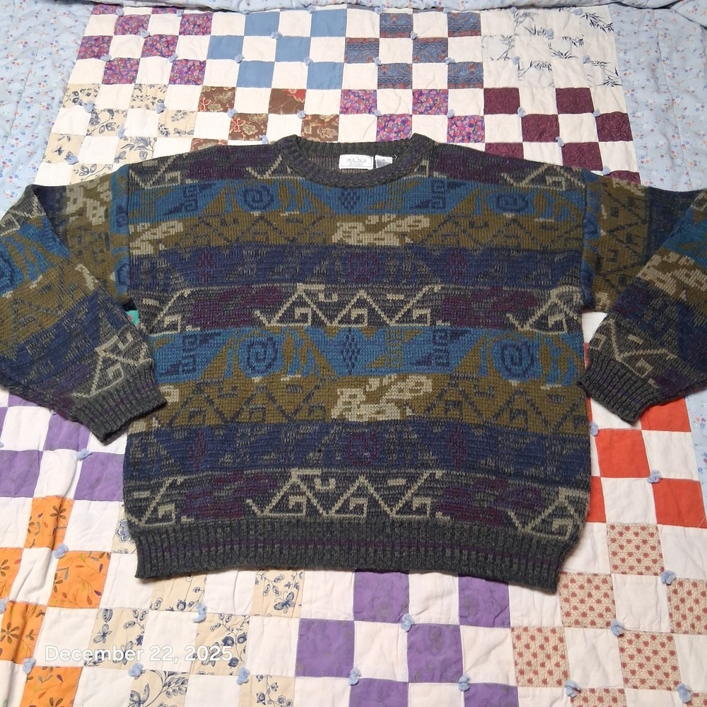 Vintage The Mens‎ Store Sears Sweater Size XL Navajo Geometric